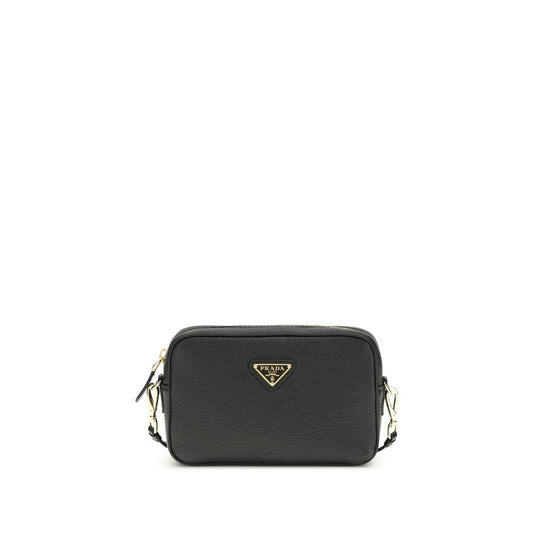 Prada Schwarze Bos Taurus Kalbsleder Mini Schultertasche - Eleganz für den täglichen Gebrauch