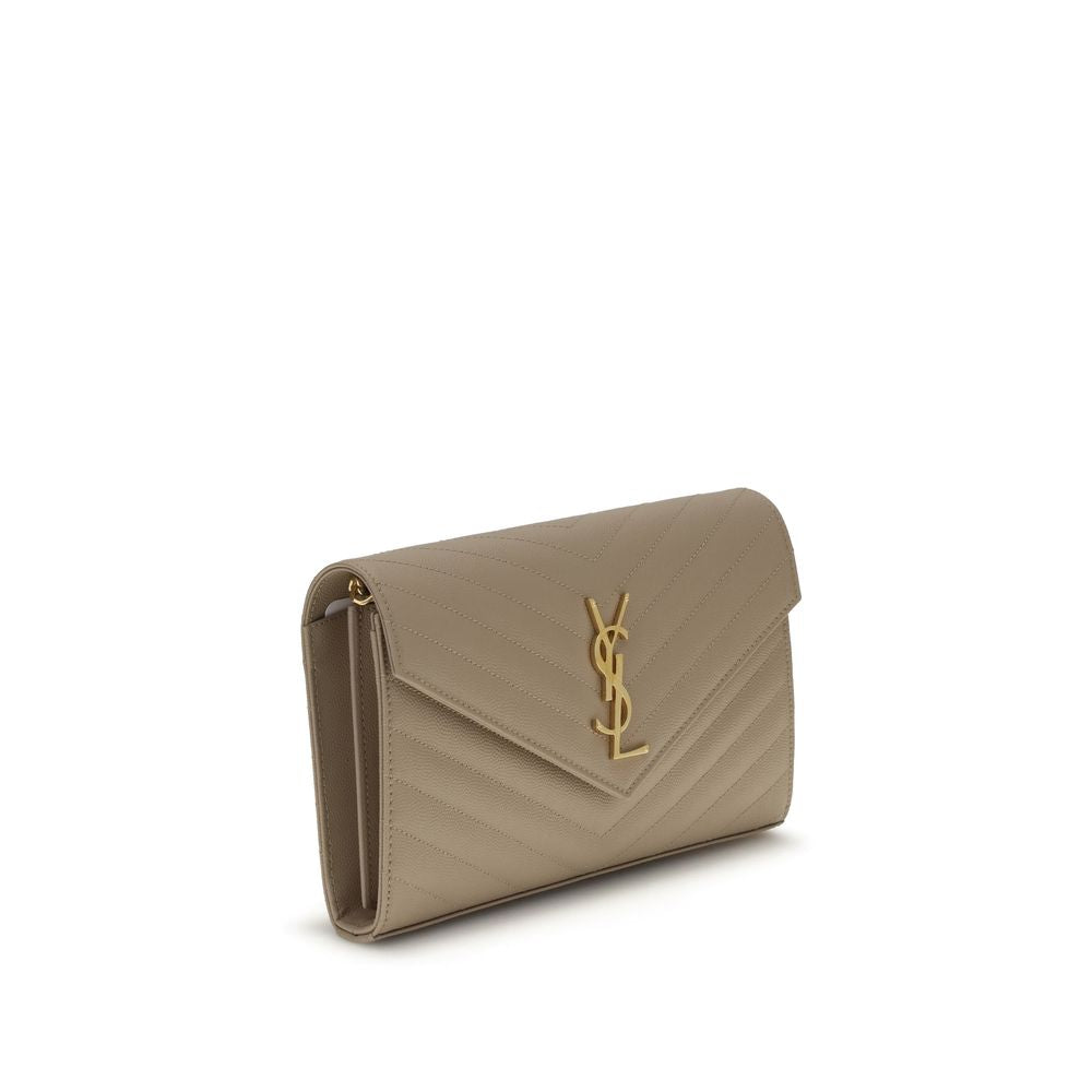 Saint Laurent Beige Kalbsleder Schultertasche Bos Taurus – Eleganz für jede Gelegenheit
