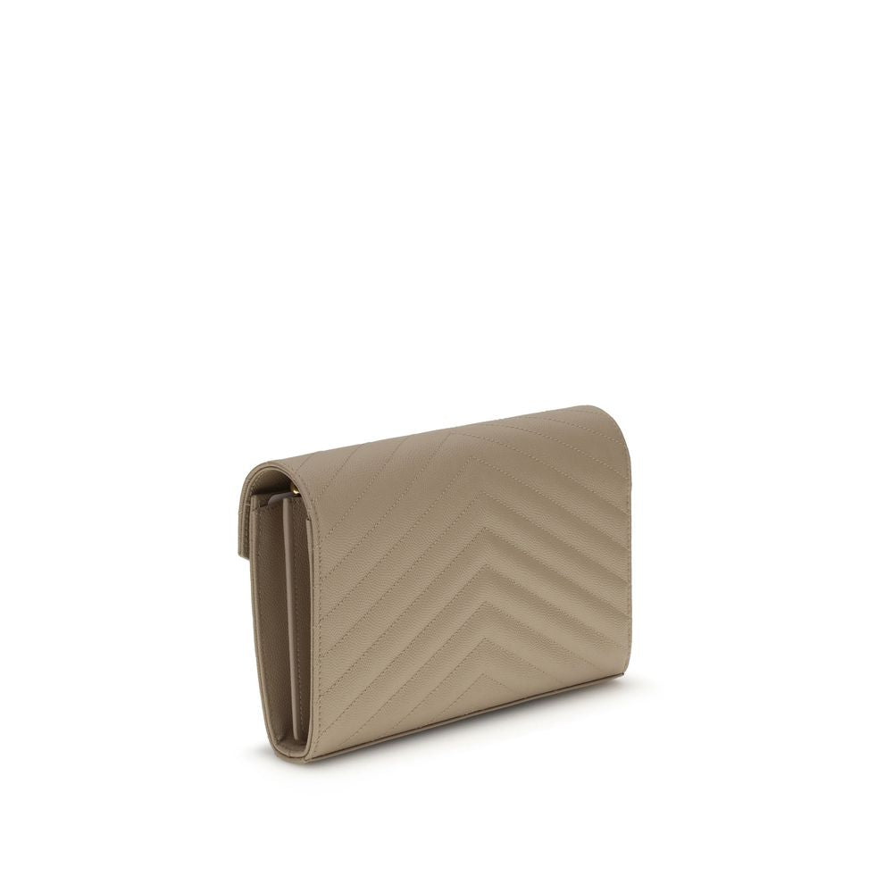 Saint Laurent Beige Kalbsleder Schultertasche Bos Taurus – Eleganz für jede Gelegenheit