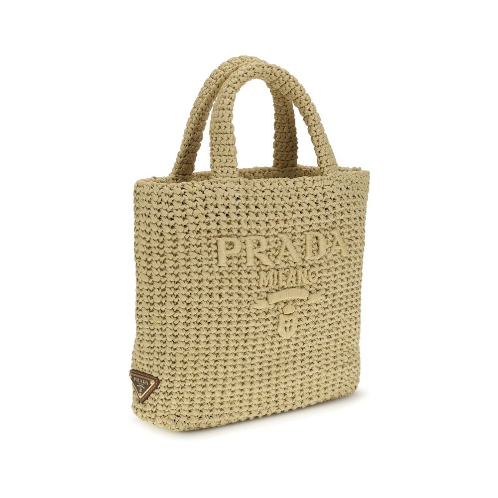 Prada Beige Raffia Handtasche – Eleganz und Stil vereint