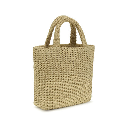 Prada Beige Raffia Handtasche – Eleganz und Stil vereint