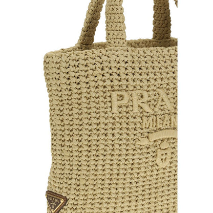 Prada Beige Raffia Handtasche – Eleganz und Stil vereint