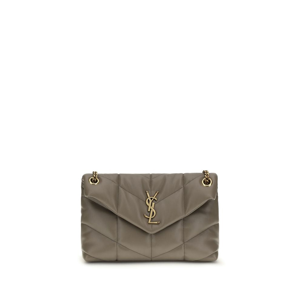 Saint Laurent Graue Lammleder-Schultertasche – Exklusive Eleganz für stilbewusste Frauen