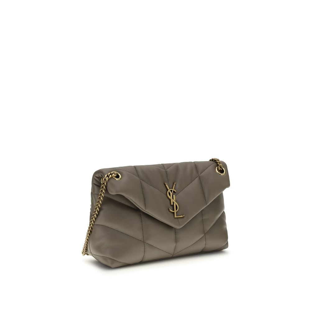 Saint Laurent Graue Lammleder-Schultertasche – Exklusive Eleganz für stilbewusste Frauen