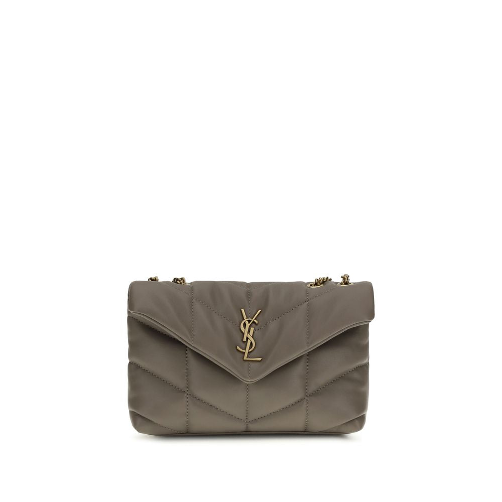 Saint Laurent Graue Lammleder Schultertasche Ovis Aries – Luxuriöses Accessoire für Frauen
