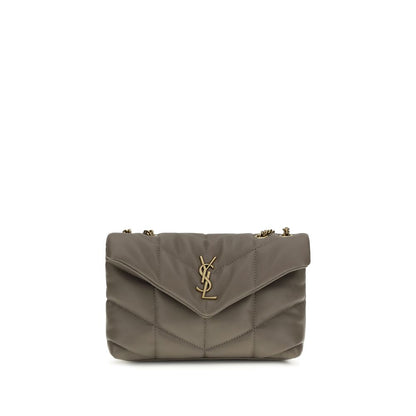 Saint Laurent Graue Lammleder Schultertasche Ovis Aries – Luxuriöses Accessoire für Frauen