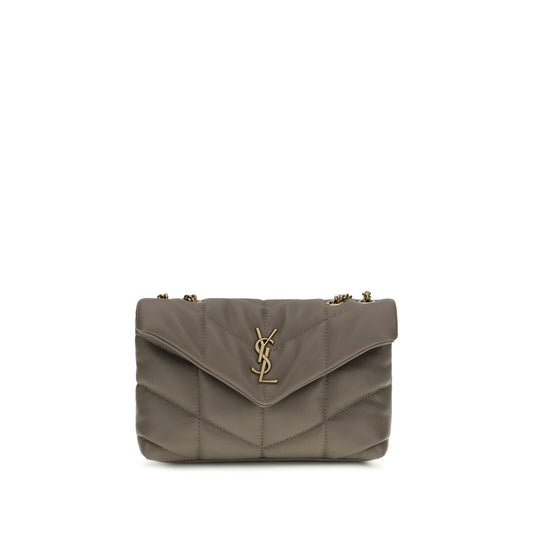 Saint Laurent Graue Lammleder Schultertasche Ovis Aries – Luxuriöses Accessoire für Frauen
