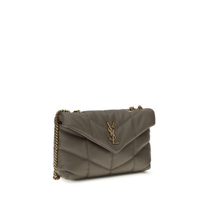 Saint Laurent Graue Lammleder Schultertasche Ovis Aries – Luxuriöses Accessoire für Frauen