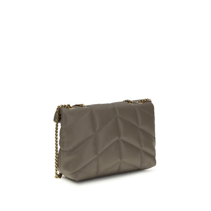 Saint Laurent Graue Lammleder Schultertasche Ovis Aries – Luxuriöses Accessoire für Frauen