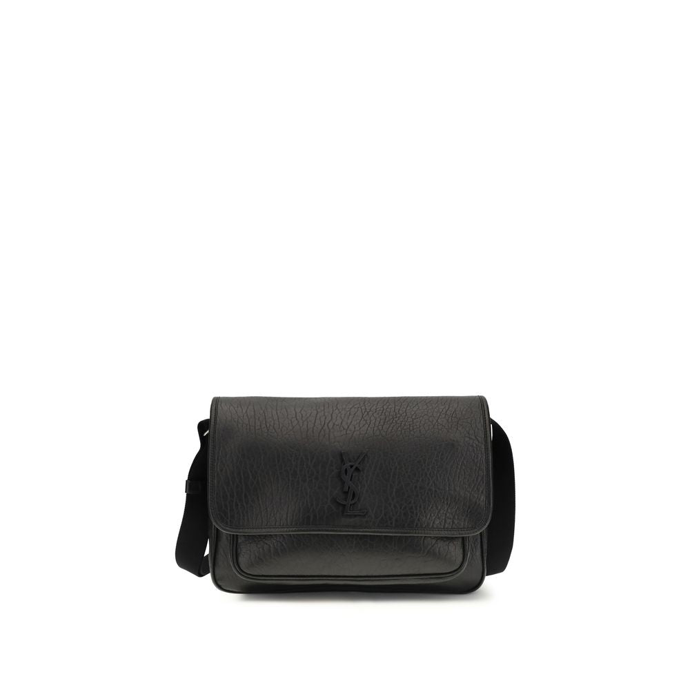 Saint Laurent Schwarzes Kalbsleder Bos Taurus Portemonnaie