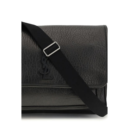 Saint Laurent Schwarzes Kalbsleder Bos Taurus Portemonnaie