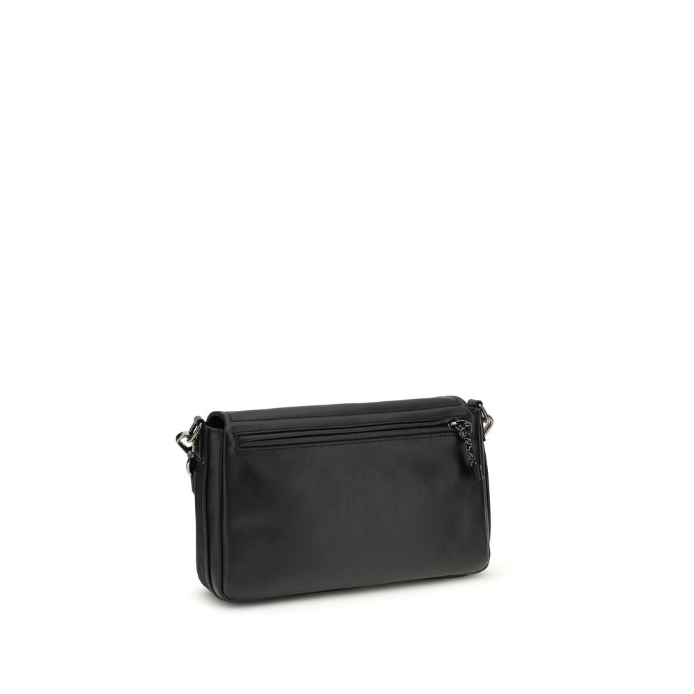 Fendi Flux Messenger Umhängetasche aus schwarzem Kalbsleder