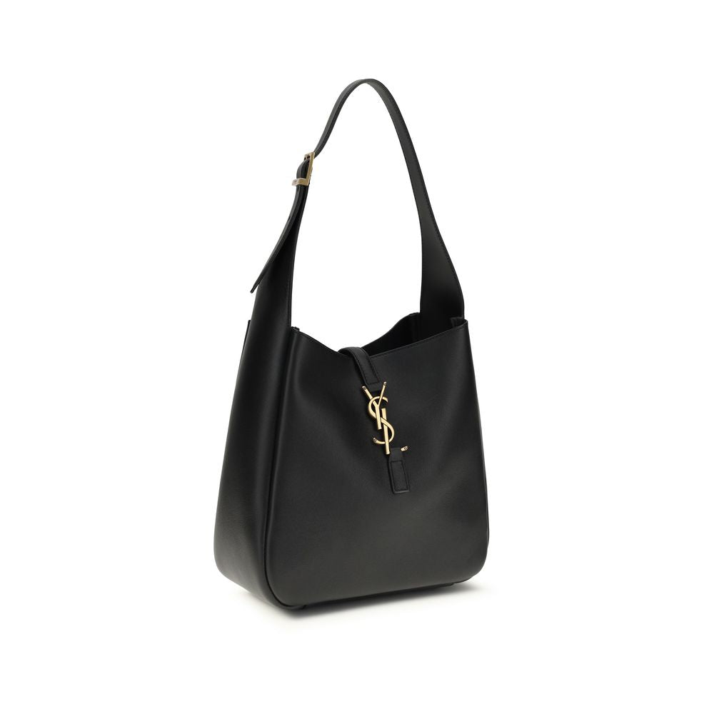 Saint Laurent Le 5 à 7 Schultertasche aus schwarzem Kalbsleder