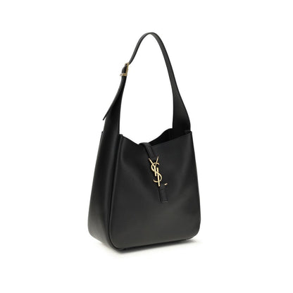 Saint Laurent Le 5 à 7 Schultertasche aus schwarzem Kalbsleder