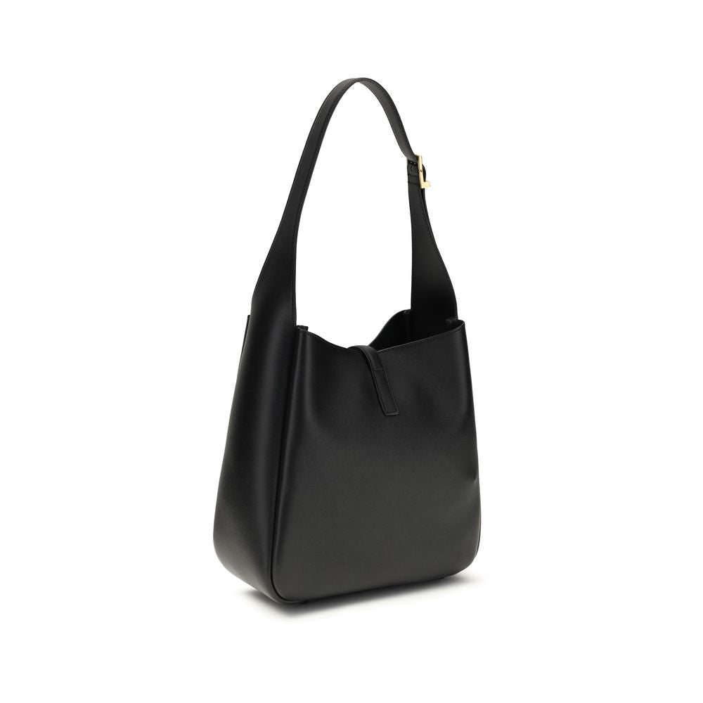Saint Laurent Le 5 à 7 Schultertasche aus schwarzem Kalbsleder