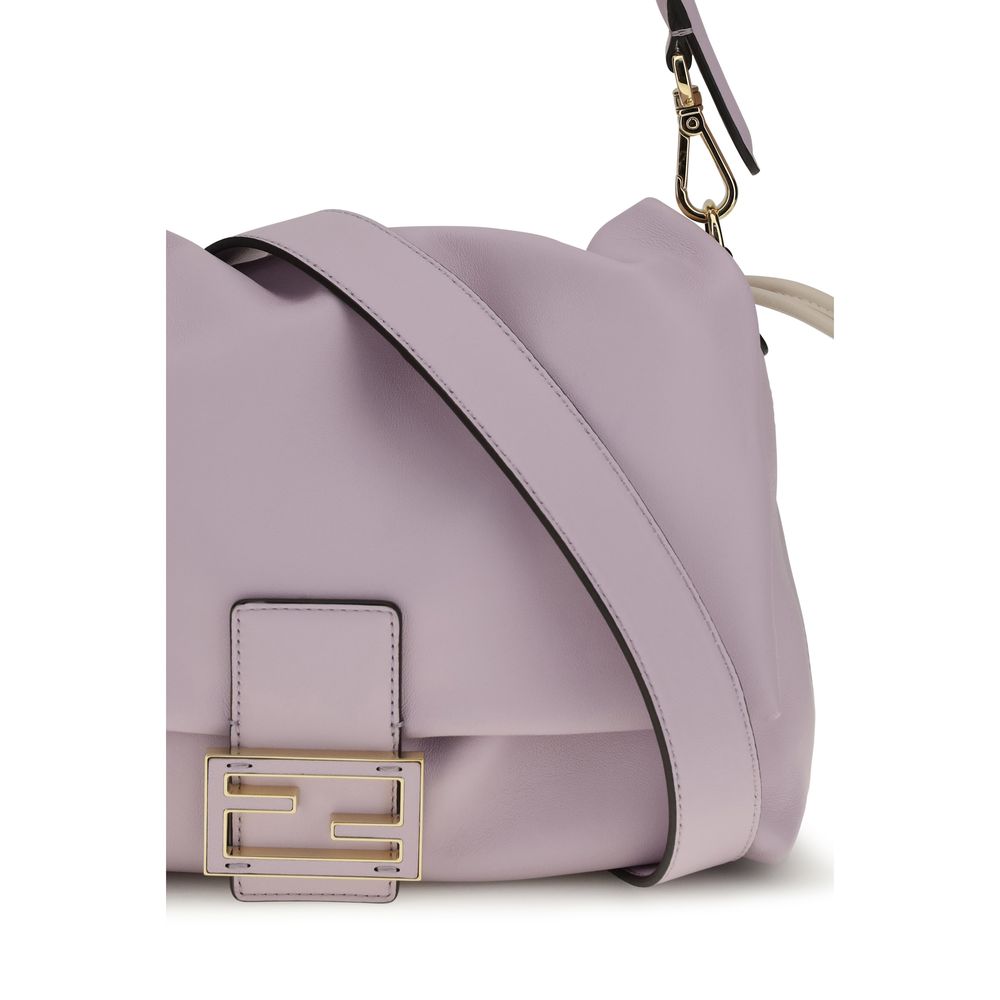 Fendi Mamma Baguette Schultertasche aus violettem Kalbsleder Bos Taurus