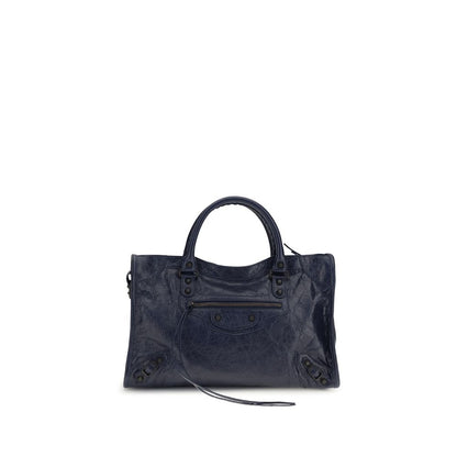 Balenciaga Le City Medium Schultertasche aus Bos Taurus Kalbsleder in Schwarz