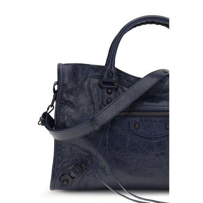 Balenciaga Le City Medium Schultertasche aus Bos Taurus Kalbsleder in Schwarz