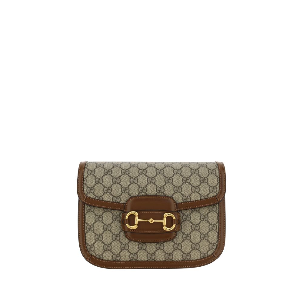 Beżowa torebka na ramię Gucci z polietylenu – elegancka torba na ramię z aplikacją Horsebit