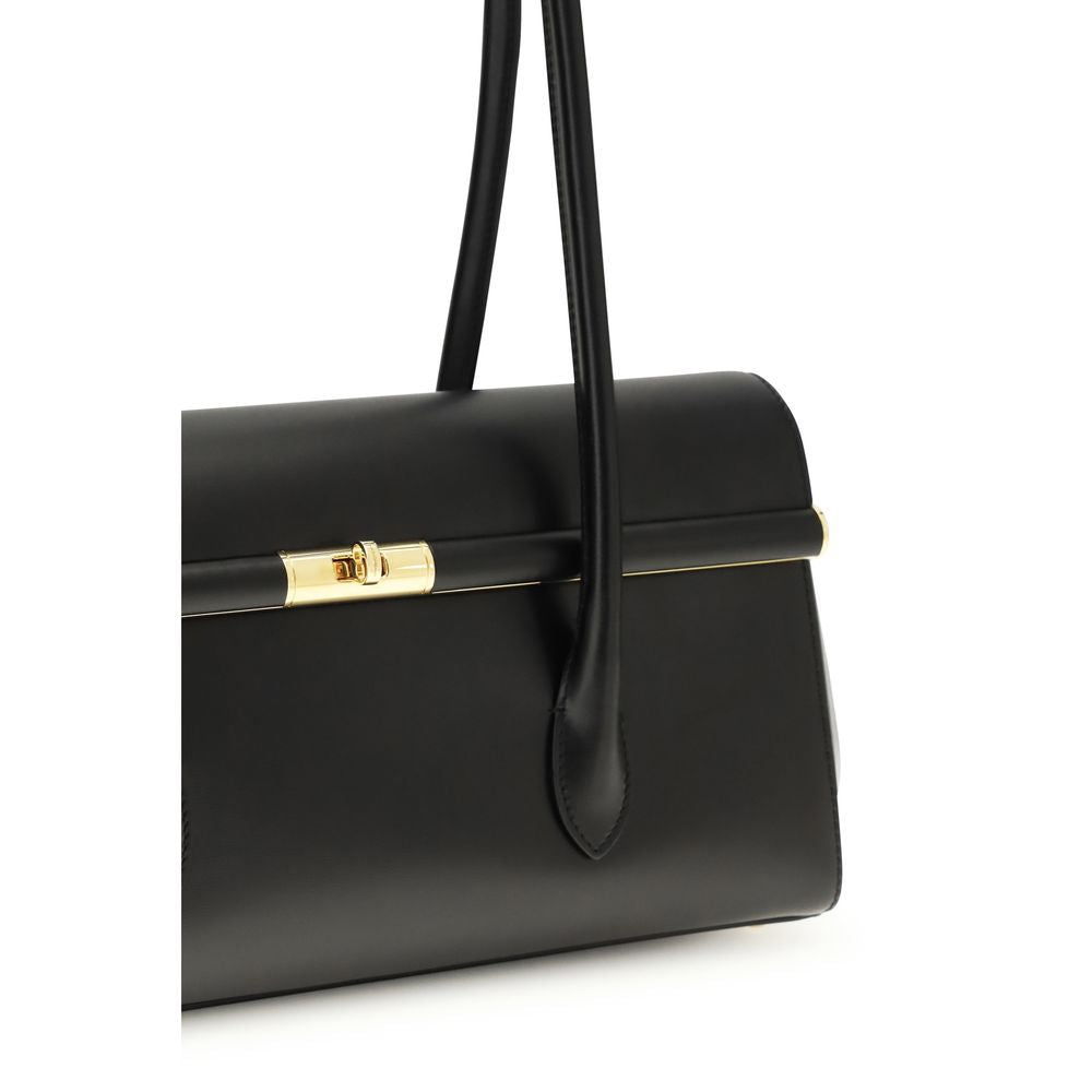 Dolce & Gabbana Marlene Lederhandtasche aus schwarzem Kalbsleder