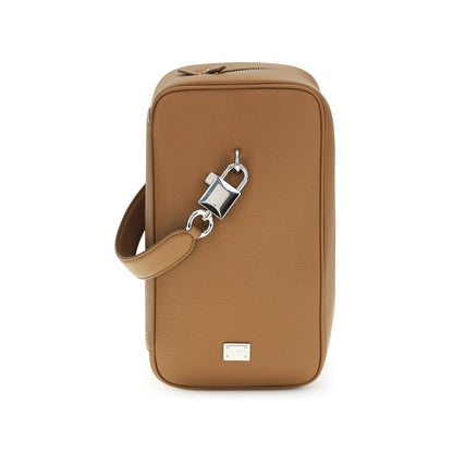 Dolce & Gabbana Braune Kalbsleder Bos Taurus Handtasche – Stilvoll und Elegant