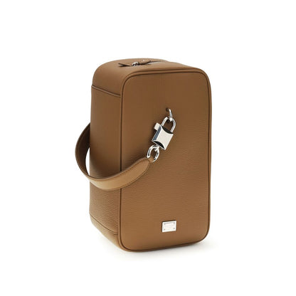 Dolce & Gabbana Braune Kalbsleder Bos Taurus Handtasche – Stilvoll und Elegant