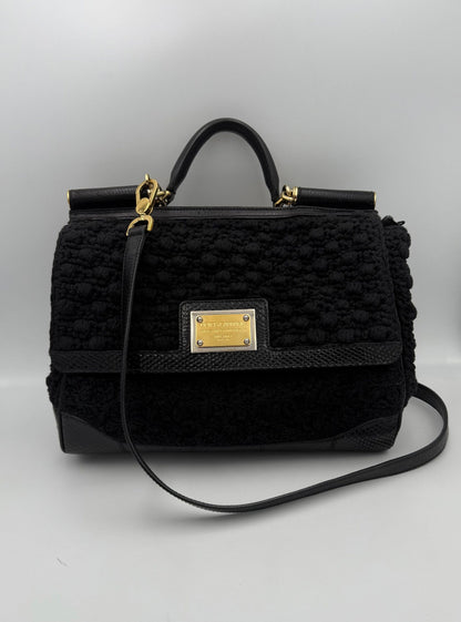 Dolce & Gabbana Sicily Handtasche aus Pyton und Makramee – Limitierte Auflage