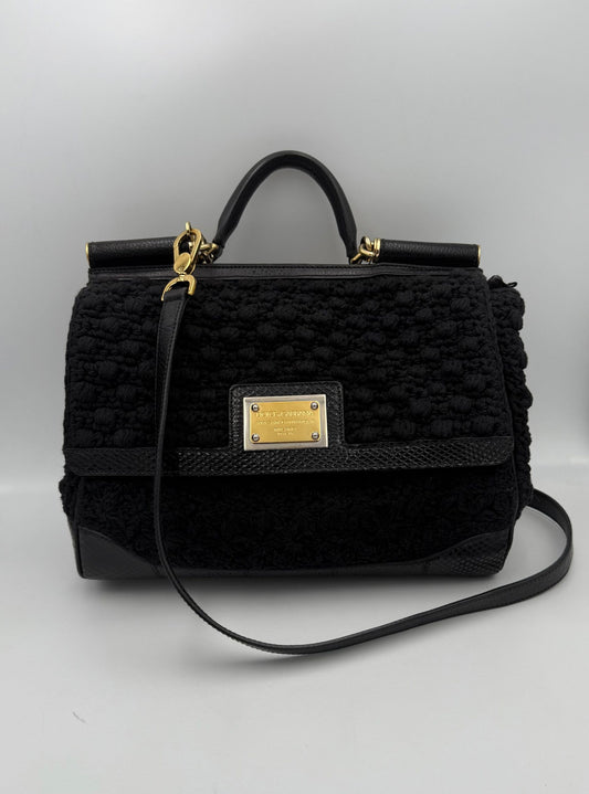 Dolce & Gabbana Sicily Handtasche aus Pyton und Makramee – Limitierte Auflage