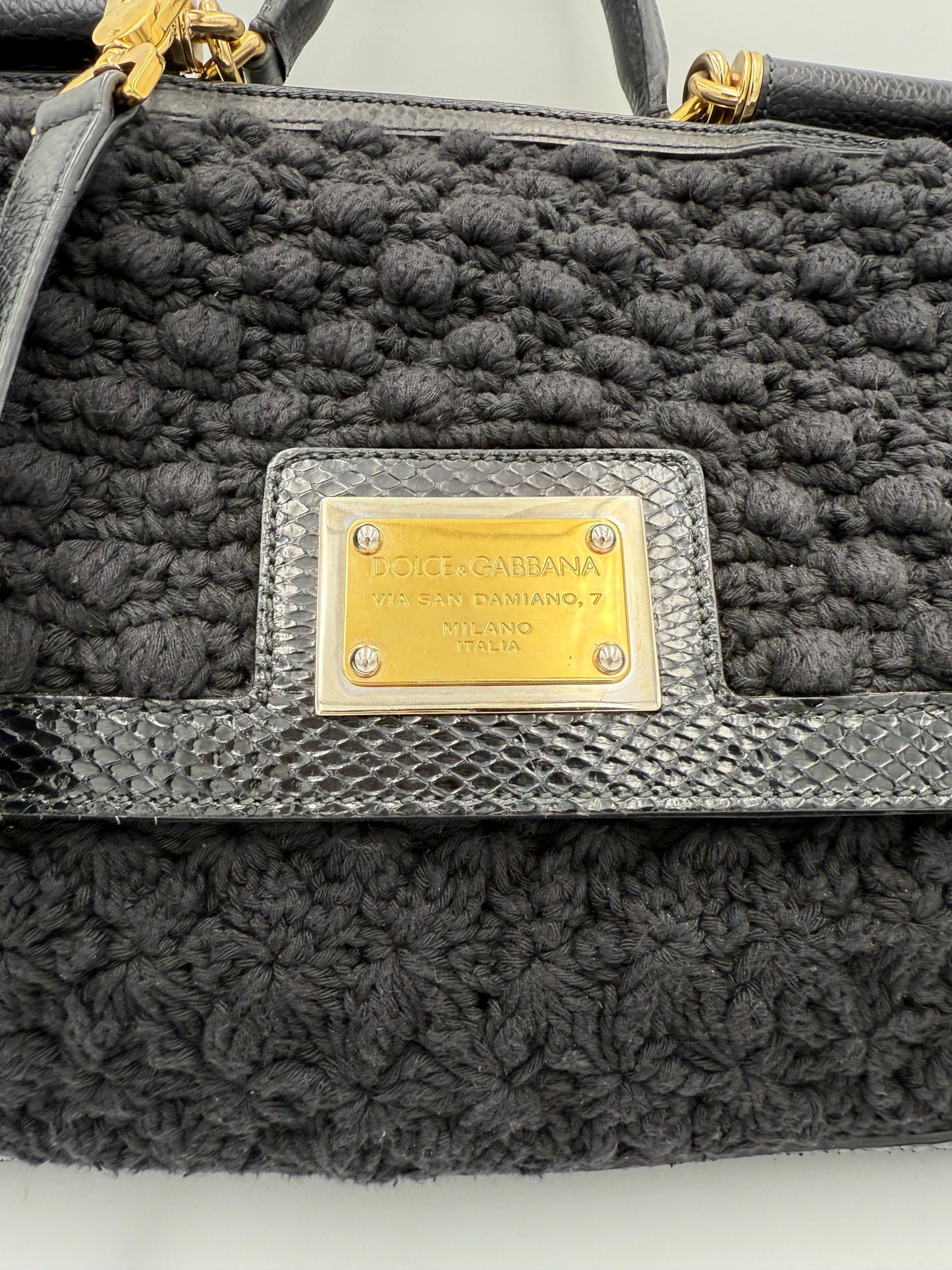 Dolce & Gabbana Sicily Handtasche aus Pyton und Makramee – Limitierte Auflage