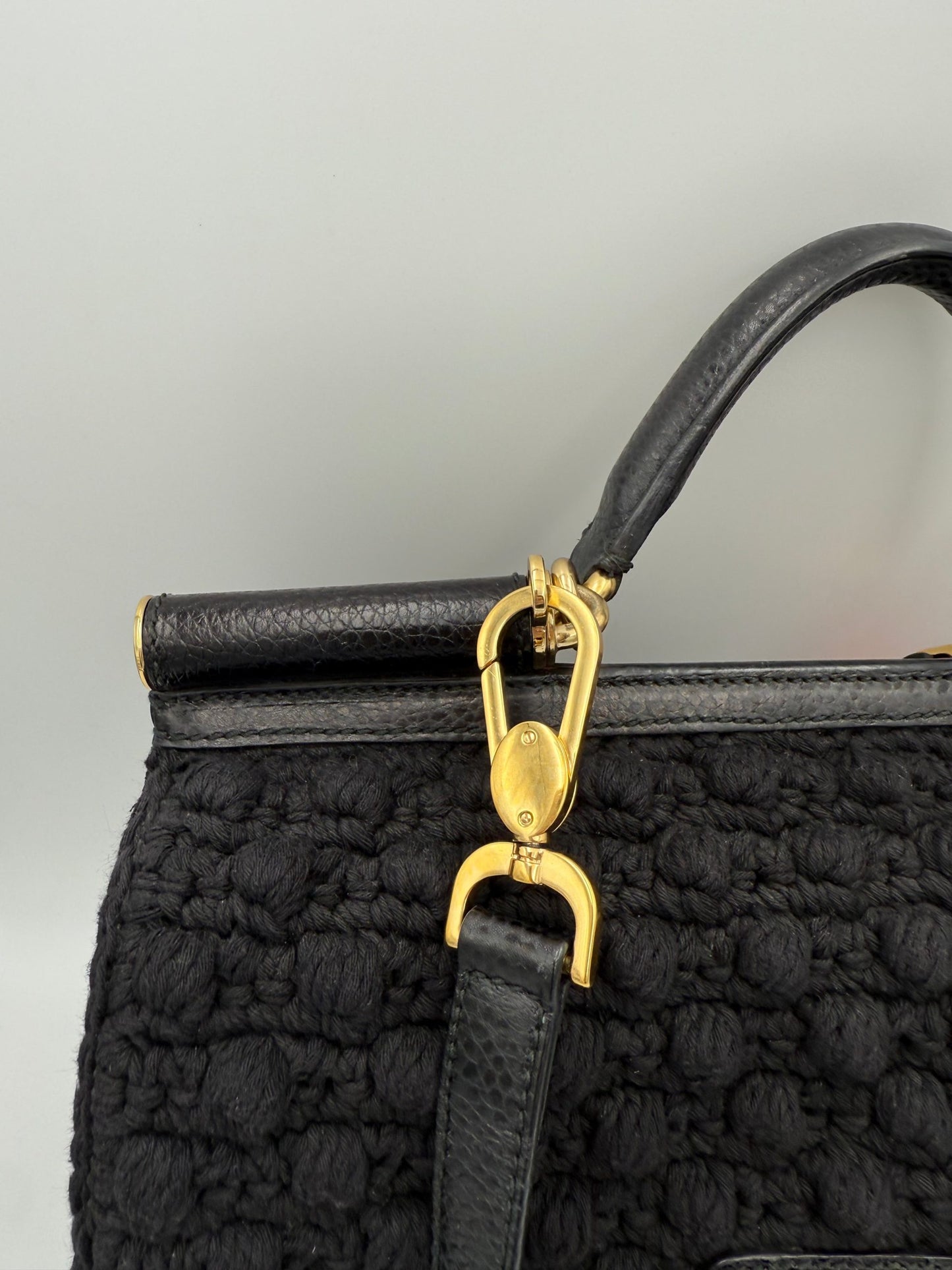 Dolce & Gabbana Sicily Handtasche aus Pyton und Makramee – Limitierte Auflage