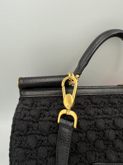 Dolce & Gabbana Sicily Handtasche aus Pyton und Makramee – Limitierte Auflage
