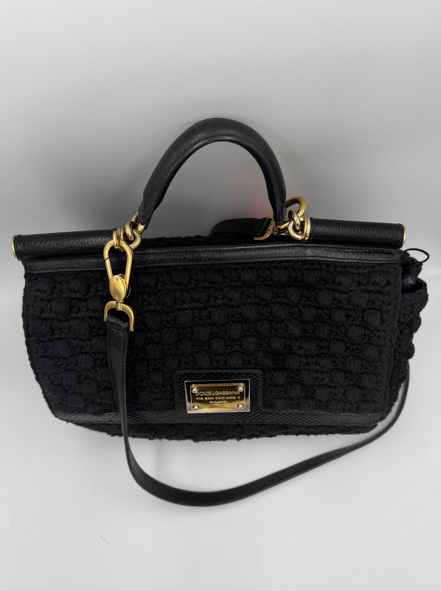 Dolce & Gabbana Sicily Handtasche aus Pyton und Makramee – Limitierte Auflage