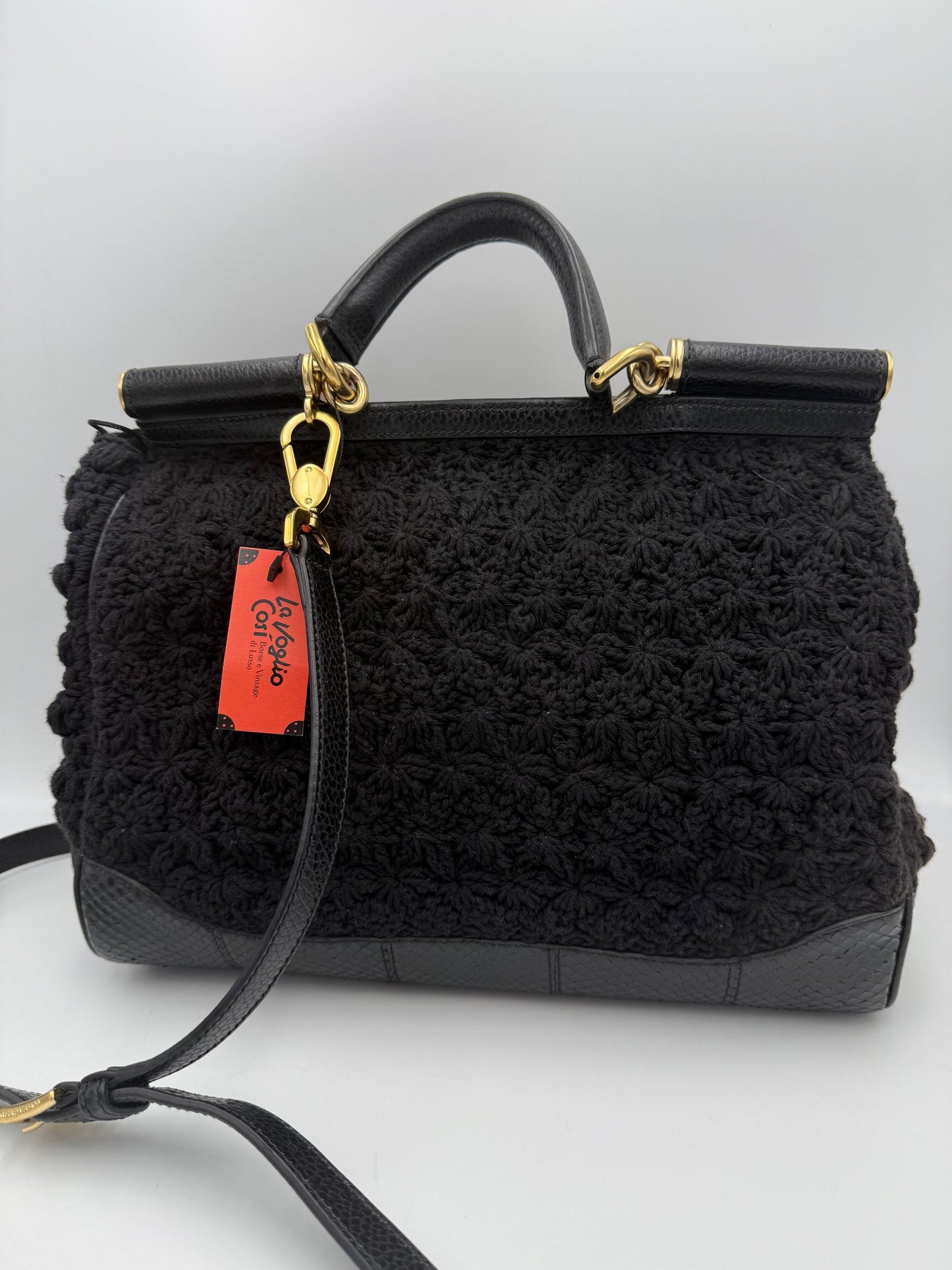 Dolce & Gabbana Sicily Handtasche aus Pyton und Makramee – Limitierte Auflage