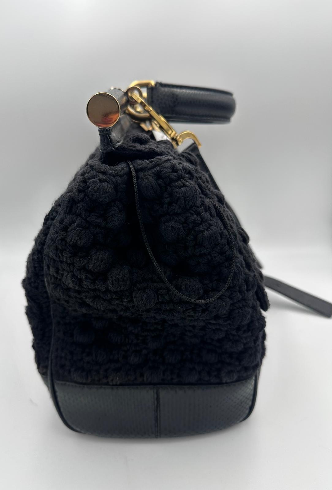 Dolce & Gabbana Sicily Handtasche aus Pyton und Makramee – Limitierte Auflage