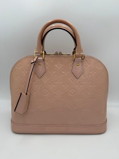 Louis Vuitton Alma MM Handtasche aus pinkem Lackleder