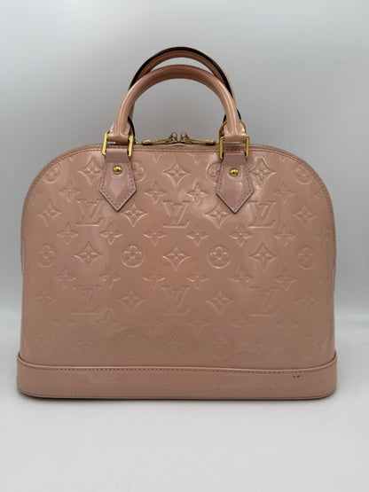 Louis Vuitton Alma MM Handtasche aus pinkem Lackleder