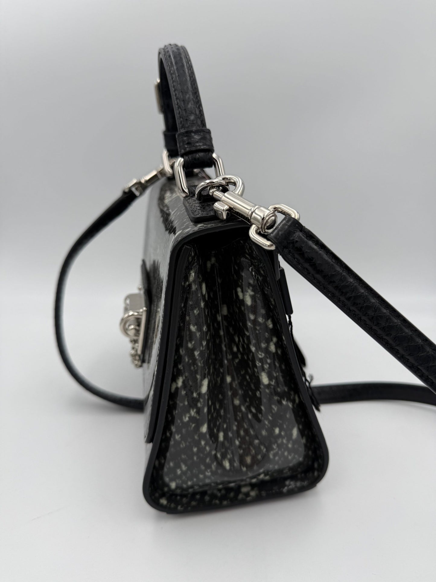Dolce & Gabbana Monica Handtasche aus Python und Lackleder – Exquisite Eleganz für Damen