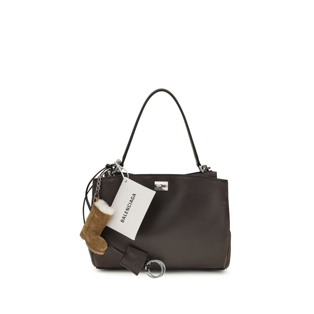 Balenciaga Braune Kalbsleder Bos Taurus Schultertasche - RODEO TOP HANDLE S