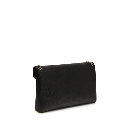 Saint Laurent Schwarze Lammleder Schultertasche Cassandre Clutch Bag