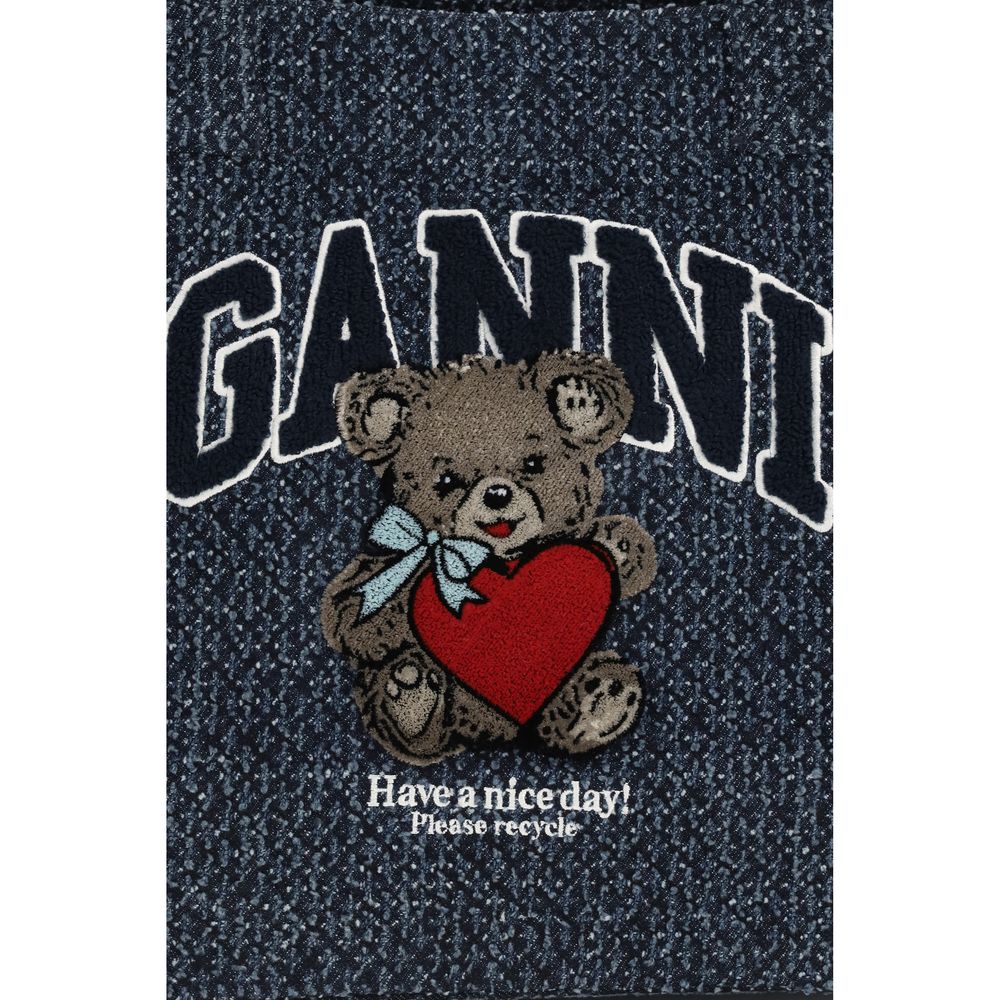 Ganni Blaue Baumwoll-Umhängetasche - Stilvoll und Funktional