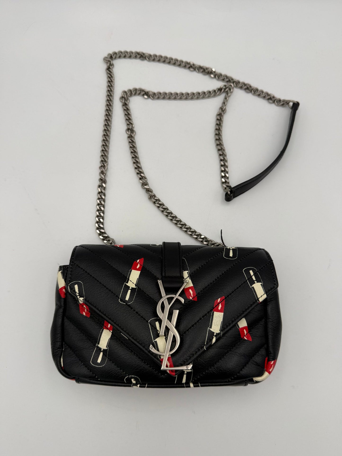 Saint Laurent Mini Envelope Handtasche - Limitierte Auflage mit Lippenstift-Print