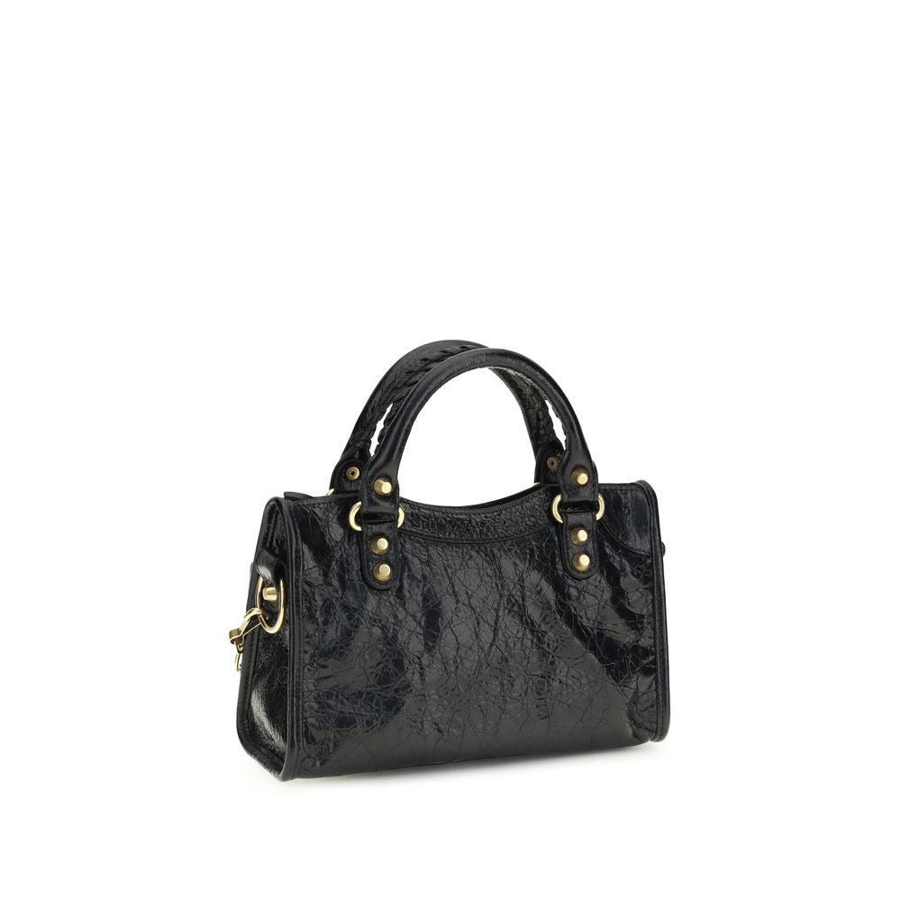 Balenciaga Le City Mini Handtasche aus schwarzem Lammleder