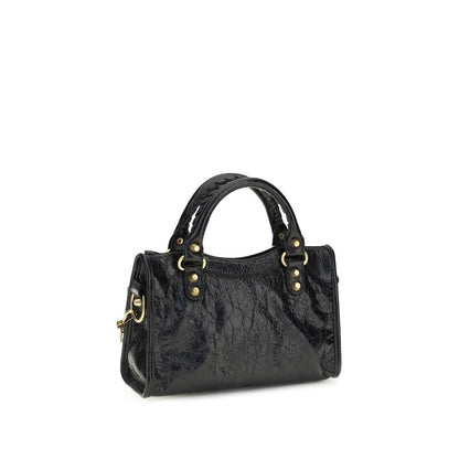 Balenciaga Le City Mini Handtasche aus schwarzem Lammleder