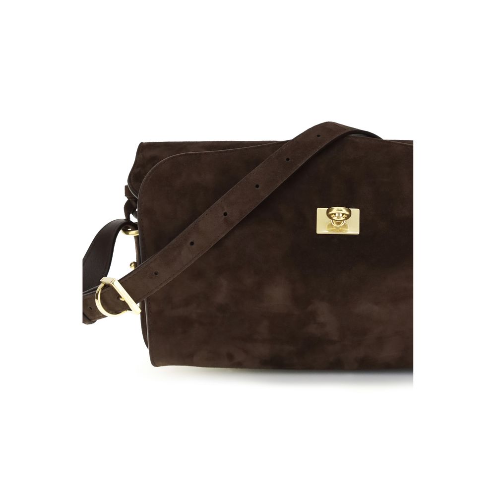 Braune Kalbsleder Bos Taurus Schultertasche