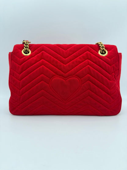 Gucci Marmont Rote Samt-Handtasche – Eleganz und Stil vereint