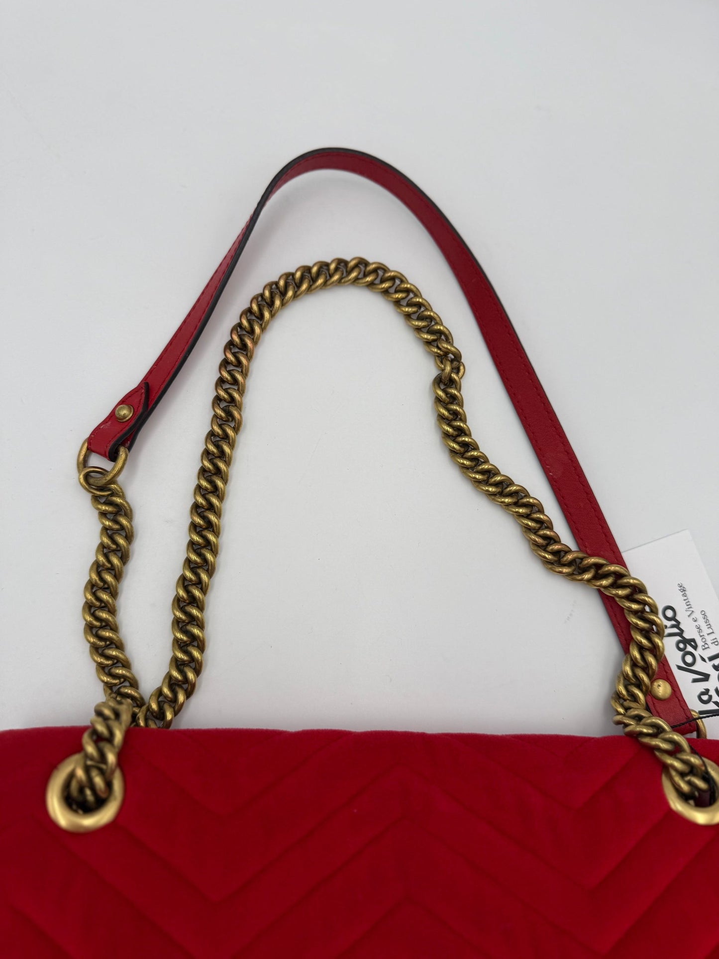 Gucci Marmont Rote Samt-Handtasche – Eleganz und Stil vereint