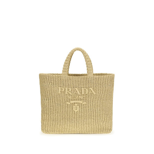 Prada Beige Raffia Schultertasche – Eleganz für den Sommer