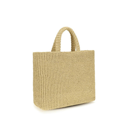 Prada Beige Raffia Schultertasche – Eleganz für den Sommer