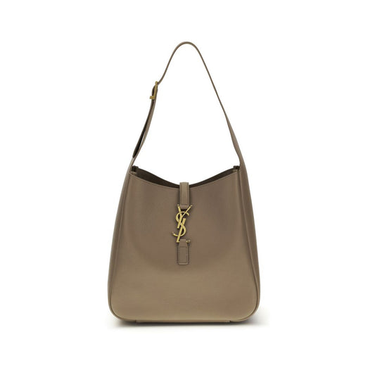 Saint Laurent Graue Bos Taurus Kalbsleder Schultertasche - Eleganz für jede Gelegenheit