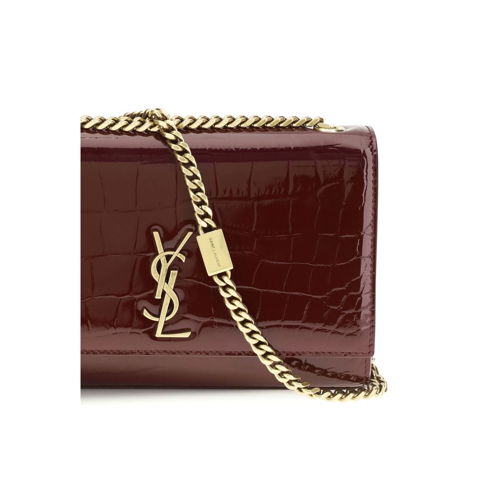 Saint Laurent Schultertasche Bos Taurus – Eleganz in Bordeauxrot